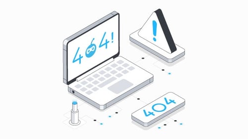Error 404 Isometric Animation Alpha Channel