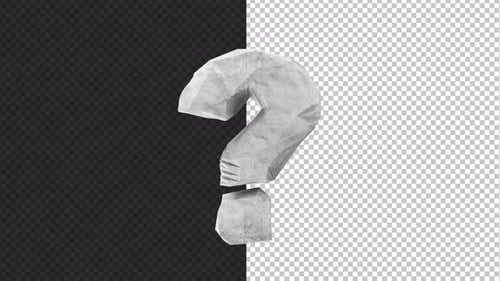 Rotating Crumpled Paper Question Mark Alpha Channel Loop