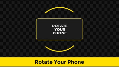 Rotate Your Phone - Yellow Mobile Outline