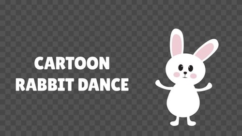 Cute Flat Design Waving Rabbit Character Loop
