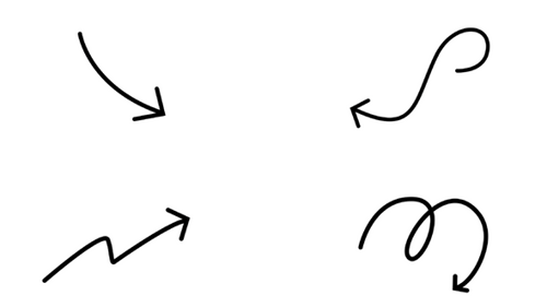 Hand Drawn Arrows Doodle Sketch Direction Indicator Pointers