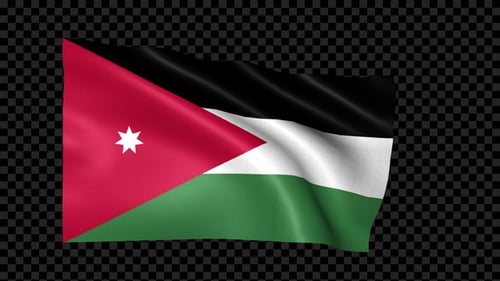 Jordan National Flag Waving Animation