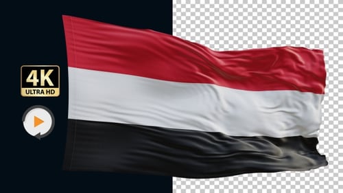 Red White Black Horizontal Striped Waving Flag