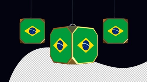 3D Geometric Brazilian Flag Forming and Rotating