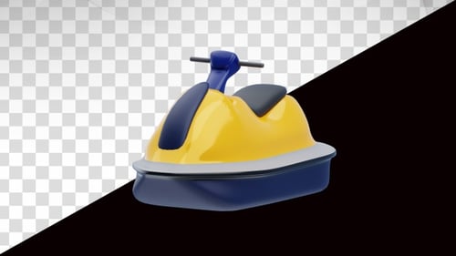 3D Animation of Jet Ski on Alpha Channel