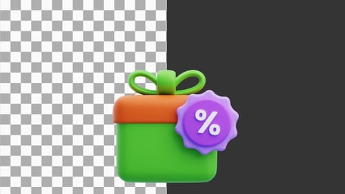 3D Animation of Exclusive Holiday Discount | Alpha Channel