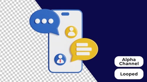 Message mobile animé en 3D | Alpha Channel