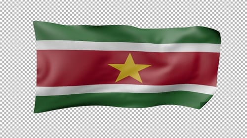 Suriname Flag Waving Seamless Loop Animation