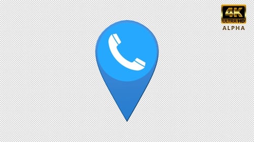3D Animated Map Pin with Phone Icon