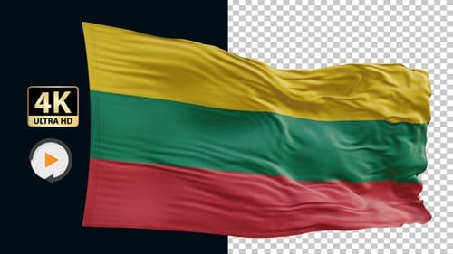 Realistic Waving Flag of Lithuania Animation