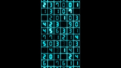 Vertical Blue Abstract Digital Numbers Background V3