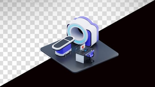 3D Animation of Modern Medical MRI Scan Machine