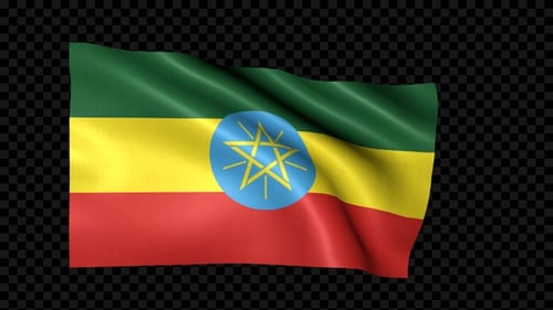 Seamless Loop Waving Ethiopian Flag Animation