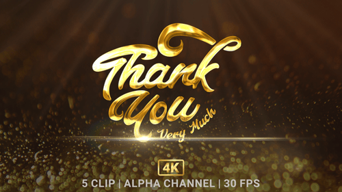 Fluid Gold Thank You Very Much Text Reveal Animation
