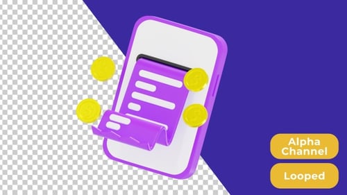 3D Animated Online Bill | Alpha Channel