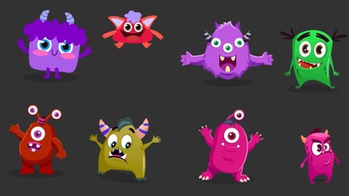 Animated Cute Cartoon Monster Character Pack
