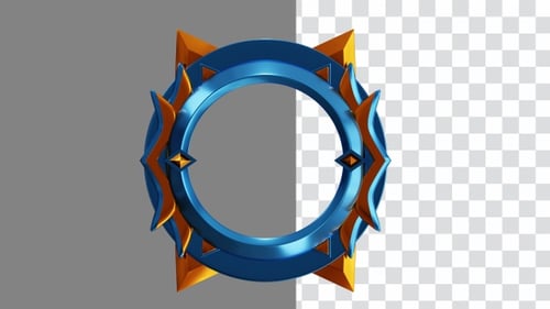 3D Animation of Stunning Blue Tier Frame | Alpha Channel