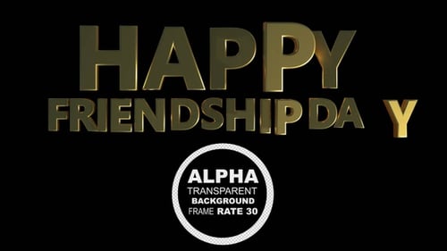 Golden 3D Text Happy Friendship Day Reveal