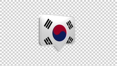 Korea South Flag Pin Icon