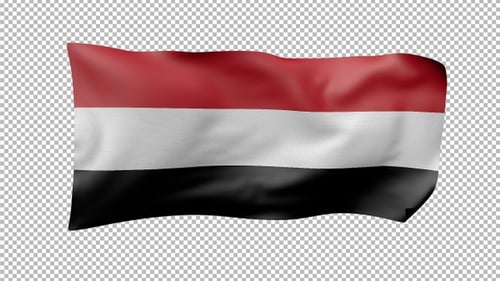 Waving Flag of Yemen Alpha Channel Seamless Loop