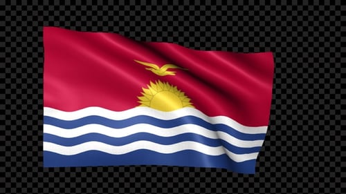 Kiribati National Flag Waving Animation