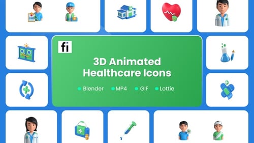 3D Animated Medical Care Icon Set
