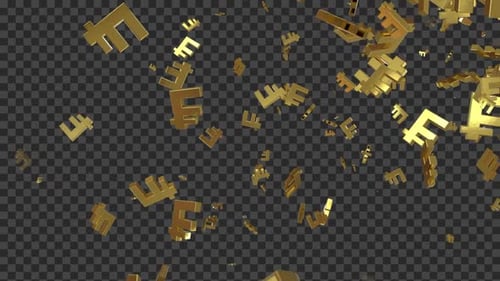 Falling Franc Currency Symbol Golden Loop V3