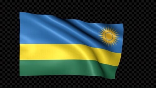 Realistic Rwanda National Flag Waving Animation