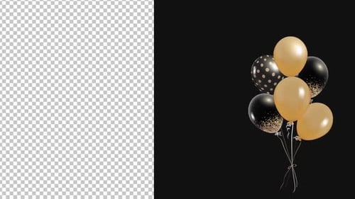 Elegant Black and Gold Celebration Balloons Reveal