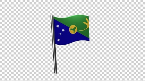 Christmas Island Flag Waving 3D Animation