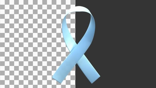 3D Animation of Blue Ribbon | Alpha Channel