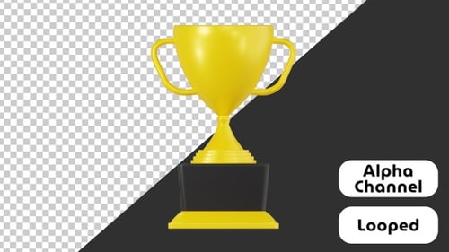 3D Animation of Trophy Cup | Productivity | Alpha Channel | Color Key