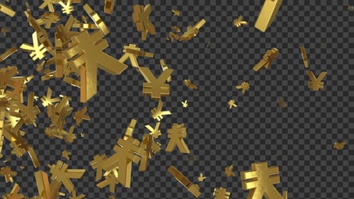 Falling Yen Currency Symbol Golden Loop V4