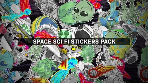 Animated Space Sci-Fi Sticker Pack Reveal