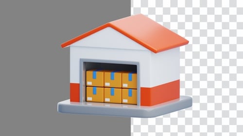 3D Animation of Efficient Storage of Goods in Industrial Spaces | Alpha Channel