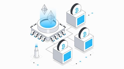 Crypto Currency Isometric Animation Alpha Channel