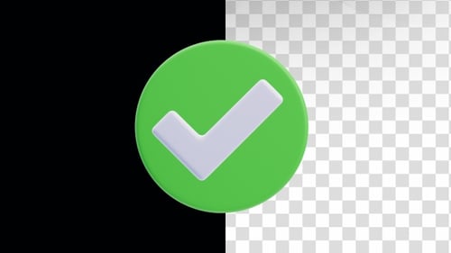 3D Animated Green Checkmark Success Confirmation Icon