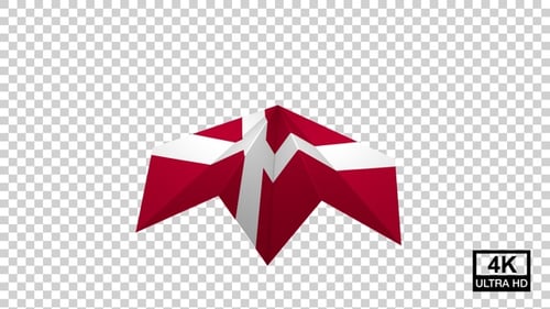 Flagge des Papierflugzeugs von Dänemark