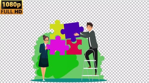 Teamwork, Puzzle-Ausrüstung 2D | Alpha-Kanal