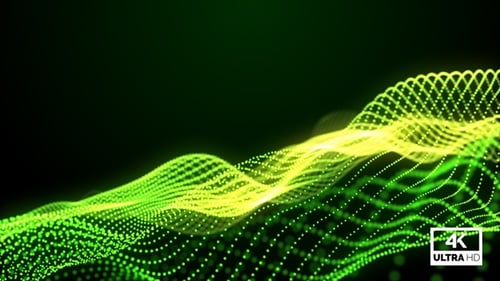 Green Particle Wave Animation Looped V4