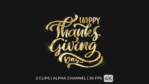 Sparkling Happy Thanksgiving Day Calligraphy Reveal