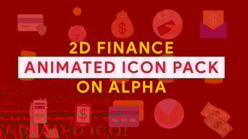 Pack Of 15 Animated Finance Icons HD On Alpha Loop