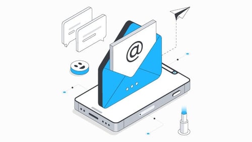 Email Message Isometric Animation Alpha Channel