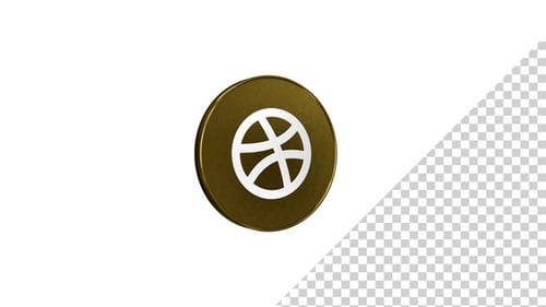Dribbble 3D-Kreissymbol