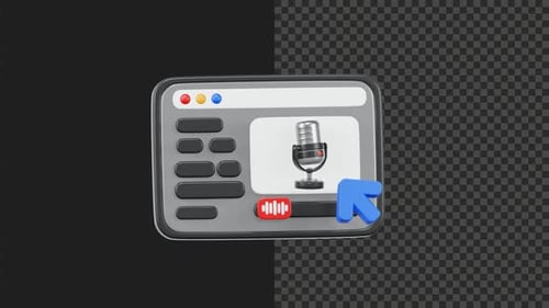 Modern 3D Recording Interface Animation for Web Browser