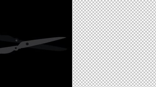 Minimalist Scissors Cutting Transition Wipe Animation