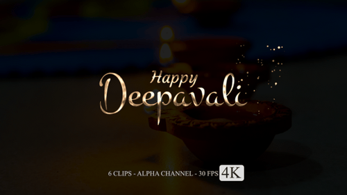 Happy Deepavali Golden Text Reveal Animation Pack