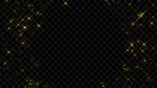 Golden Sparkle Dust Overlay with Glinting Particles