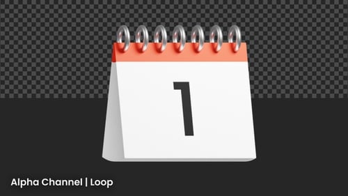 Animação de inverter o calendário 3D | Alpha Loop