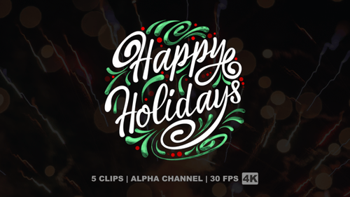Happy Holidays Text Animation